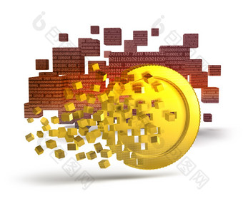 区块链技术二进制加密货币矿业数字数据概念
