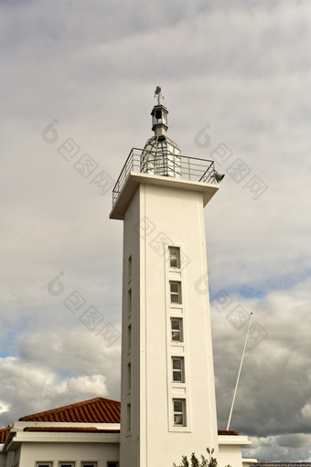 的<strong>停用</strong>灯塔的渡船终端贝伦里斯本葡萄牙