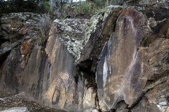 视图的实际网站一个的许多史前岩石雕刻的coa谷开放空气上<strong>旧石器</strong>时代的位置葡萄牙