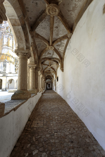 视图的狭窄的非固定的的客栈修道院的修道院基督托马尔葡萄牙
