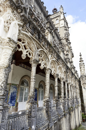 细节的宫酒店布萨科奢侈品酒店建晚些时候世纪neo-manueline建筑风格位于附近科英布拉中央葡萄牙