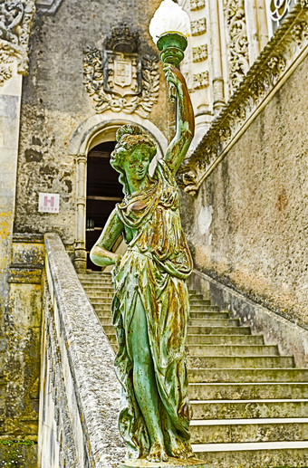 Hdr图像的宫酒店布萨科奢侈品酒店建晚些时候世纪neo-manueline建筑风格的山范围塞拉布萨科葡萄牙