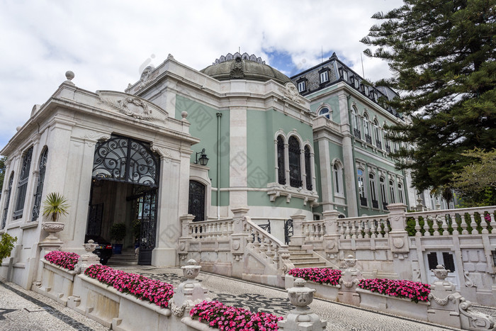 入口的华丽的新古典主义换句话说弗洛尔宫建早期世纪里斯本葡萄牙