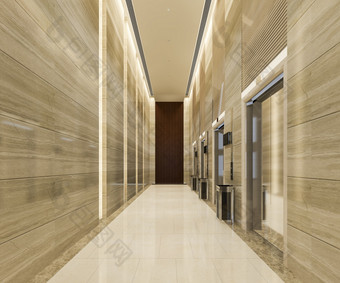呈现现代钢<strong>电梯电梯</strong>游说团体业务酒店与奢侈品设计附近走廊