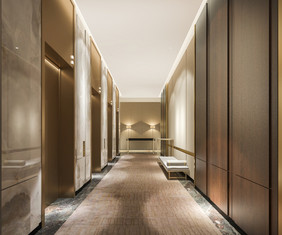 呈现现代钢电梯电梯游说团体业务酒店与奢侈品附近走廊