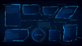 胡德科技标题框架接口虚拟未来主义的插图的编号网格显示蓝色的全息图用户接口现代向量指示<strong>板</strong>未来图形网络空间电子菜单胡德科技标题框架接口虚拟未来主义的插图的编号网格显示蓝色的全息图