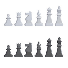 集黑色的和白色国际象棋块国际象棋游戏字符行集黑色的和白色国际象棋块