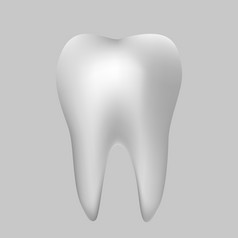 白色健康的牙灰色的背景白色牙图标健康的搪瓷白色健康的牙灰色的背景