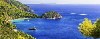 令人惊异的自然风景斯科派洛斯岛希腊