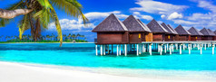 马尔代夫岛奢侈品度假胜地假期水别墅