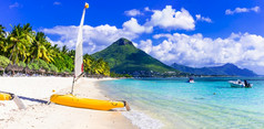 水体育运动活动美丽的热带海滩毛里求斯岛警察flac受欢迎的度假胜地