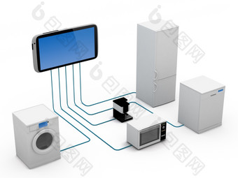互联网的事情概念<strong>首页电器</strong>连接智能手机