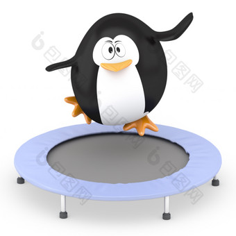 脂肪企鹅跳蹦床渲染