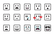集笑脸广场图标不同的情绪而且情绪