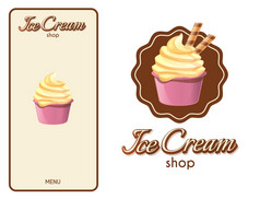 标志设计元素冰奶油商店