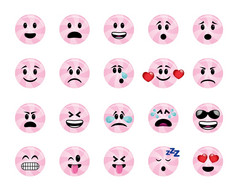 集棒棒糖图标不同的情绪而且情绪
