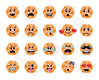 集棒棒糖图标不同的情绪和情绪