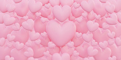 情人节rsquo一天爱概念粉红色的心形状重叠背景