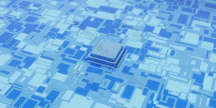 插图技术微芯片背景的角度来看数字表面电路董事会和芯片