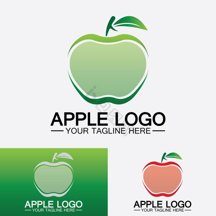 苹果标志水果健康的食物苹果标志灵感向量模图片