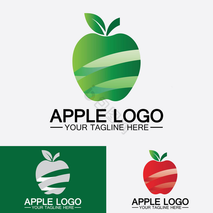 苹果标志水果健康的食物苹果标志灵感向量模图片