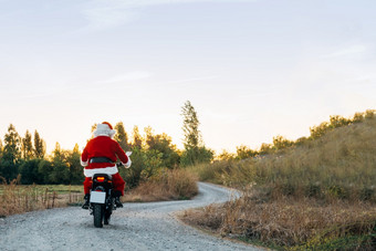 圣诞老人老人骑摩托车的路圣诞老人老人骑摩托车的路