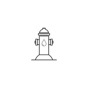 消防栓图标向量插图