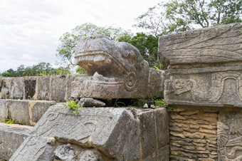 风景优美的的观点奇<strong>红玫瑰</strong>玛雅废墟尤卡坦半岛墨西哥