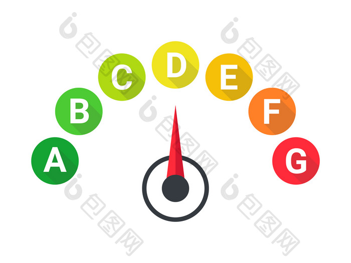 能源效率图标能源效率率标志概念向量插图