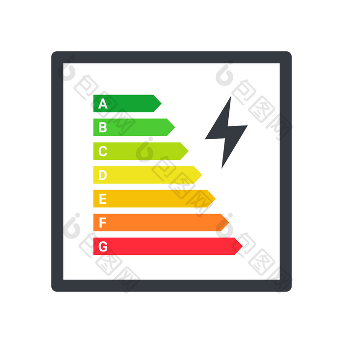 能源效率标志能源效率评级分类图向量插图