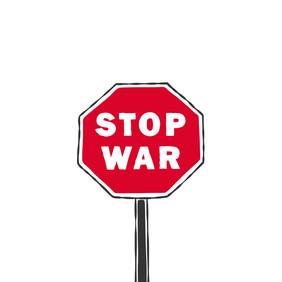 战争停止战争标志路标志与调用停止的战争向