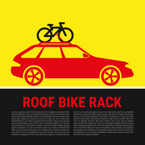 屋顶自行车架自行车架轮廓插图自行车的屋顶
