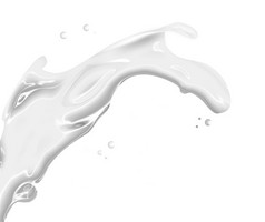 倒牛奶白色液体创建飞溅