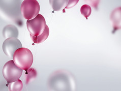 银和粉红色的气球光背景