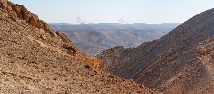 喉咙的大火山口马赫特什Gadol以色列rsquo内盖夫沙漠