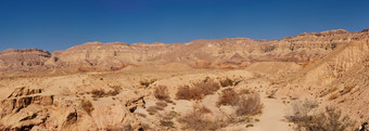风景优美的沙漠景观的小火山口<strong>马赫特</strong>什儿子说内盖夫沙漠以色列