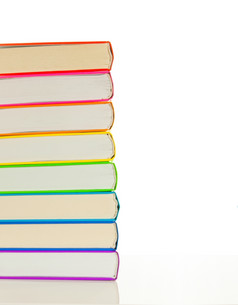 堆栈色彩斑斓的书图书馆概念