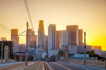 这些<strong>洛杉矶</strong>城市景观的日出