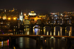 概述布拉格捷克共和国晚上