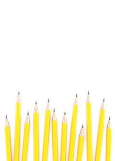 呈现黄色的铅笔白色背景