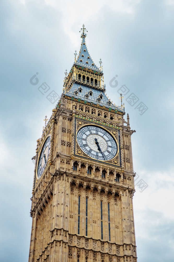 大我伦敦视图的受欢迎的伦敦具有里程碑意义的的时钟塔大我