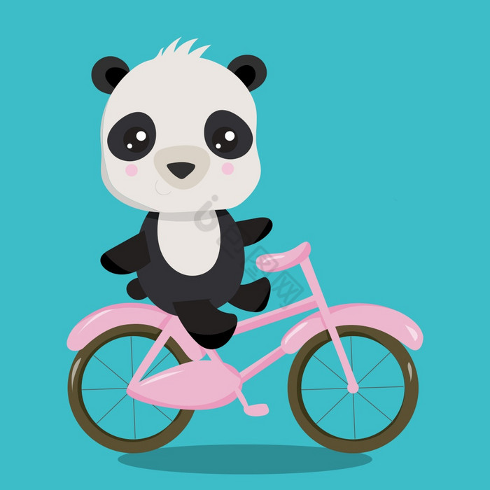 的自行车熊猫向量插图图形向量