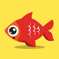 钓鱼鱼红色的向量插图卡通图形向量