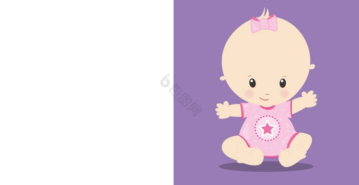 婴儿女孩婴儿向量插图图片