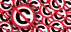 版权免费的没有法律识别画象征卡通版权图标免费的使用的公共域不受版权保护pictogram平向量标志横幅