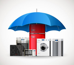 伞保险概念保修家庭电器冰箱洗机气体炉子烤箱微波