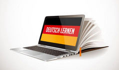 学习德国概念移动PC和书编译网络学习语言