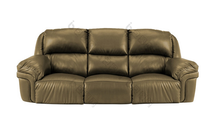 棕色（的）沙发孤立的白色背景棕色（的）沙发