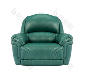 蓝色的椅子孤立的白色背景皮革椅子