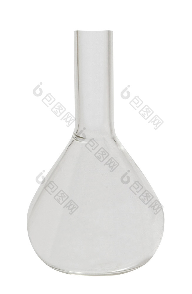 化学实验室玻璃器皿孤立的白色背景化学实验室玻璃器皿